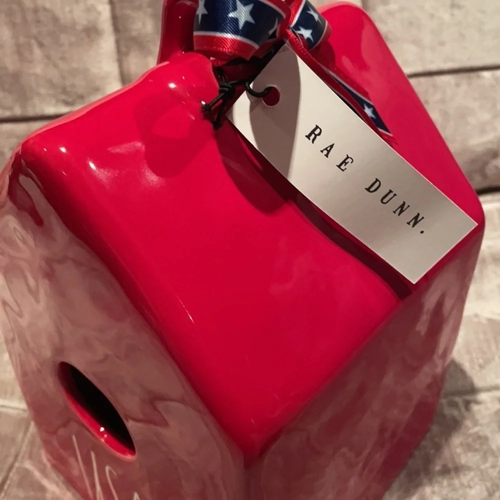 RAE Dunn USA Ceramic Birdhouse NWTS
